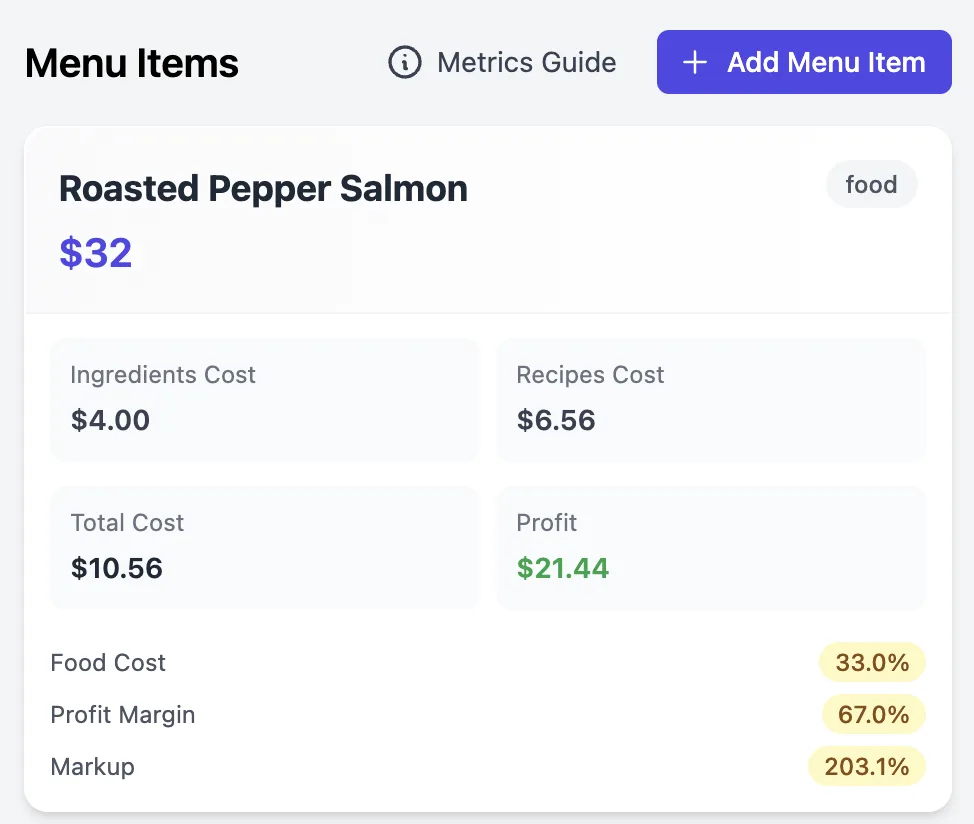 Recipe Costing